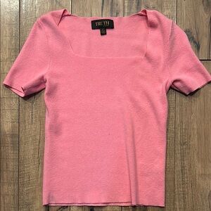 Truth Pink Fitted Blouse with Short Sleeves